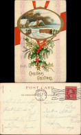 Weihnachten - Christmas USA Landschaft Prägekarte 1912 Prägekarte - Sonstige & Ohne Zuordnung