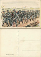 Ansichtskarte  2. Weltkrieg Künstlerkarte: Infanterie Im Vormarsch 1940 - Autres & Non Classés