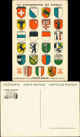 Ansichtskarte  Schweiz Helvetia Heraldik Kaffee HAG Werbekarte 1965 - Ohne Zuordnung