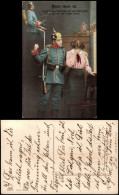 Ansichtskarte  Soldaten-Abschied 1. Weltkrieg "Heute Scheid Ich" 1915 - Personen
