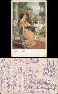 Ansichtskarte  1. Weltkrieg "Treue Worte" Soldat Mit Frau 1917   Feldpost - Guerre 1914-18