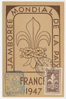Maximum Card France 1947 World Jamboree France - Peace - Autres & Non Classés