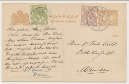 Briefkaart G. 89 I / Bijfrankering Edam - Duitsland 1921 - Ganzsachen