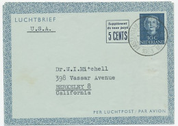 Luchtpostblad G. 5 Amsterdam - Berkeley USA 1953 - Entiers Postaux