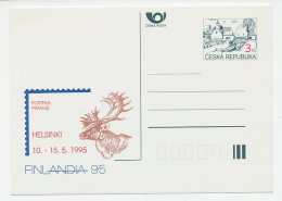 Postal Stationery Czechoslovakia 1995 Deer - Stag - Finlandia - Other & Unclassified