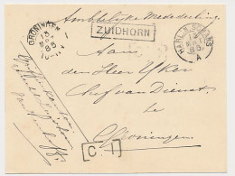 Trein Haltestempel Zuidhorn 1885 - Lettres & Documents