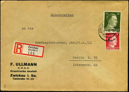 Registered Cover To Berlin - "F. Ullmann Gmbh, Graphische Anstalt, Zwickau I. Sa." - Lettres & Documents