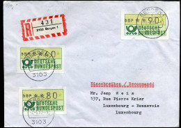 Registered Cover To Luxemburg - Machine Labels [ATM]