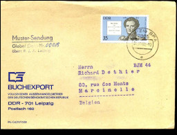 Cover To Marcinelle, Belgium - "Buchexport DDR, Leipzig" - Covers & Documents