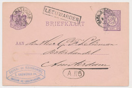 Huizum - Trein Haltestempel Leeuwarden 1883 - Covers & Documents