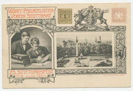 Postal Stationery Germany 1907 Foundation Philatelists Society Wurttemberg - Stamps - Otros & Sin Clasificación