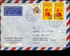 Cover To Miami, Florida, U.S.A. - "Franz Becker, Wiesbaden" - Cartas & Documentos