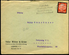 Cover To Leipzig - "Oskar Mühler & Kruse, Polsterartikel-Grosshandlung, Leipzig" - Cartas & Documentos