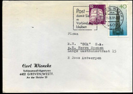 Cover To Antwerp, Belgium - "Carl Wieneke Rohbaumwoll-Agenturen, Greven" - Cartas & Documentos