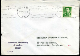Cover To Marcinelle, Belgium - "Postverkets Frimerkesalg Til Samlere OSLO" - Briefe U. Dokumente