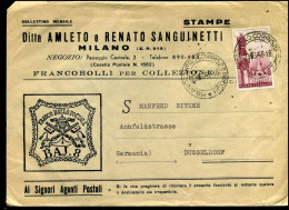 Cover To Düsseldorf, Germany - "Ditta Amloeto E Renato Sanguinetti, Milano" - 1946-60: Poststempel