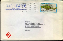 Cover To Antwerpen, Belgium - " C.I.F. - Caffé, Import-export, Milano" - 1981-90: Poststempel