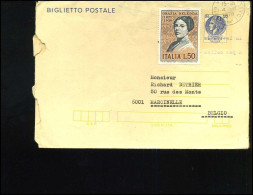 Biglietto Postale To Marcinelle, Belgium - Stamped Stationery