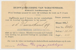 Briefkaart G. DW103-I-d - Duinwaterleiding S-Gravenhage 1922 - Ganzsachen