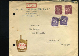 Cover To Bruxelles, Belgium - "Valho, Carvalho, Ribeiro & Ferreira - Import-export, Lisboa" - Lettres & Documents