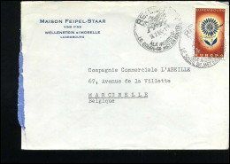 Cover To Marcinelle, Belgium - "Maison Feipel-Staar, Vins Fins, Wellenstein Sur Moselle"" - Cartas & Documentos