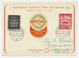 Fair Card / Label Germany 1953 Watch - Clock - Jewelry - Uhrmacherei