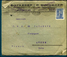 Coverfront To Avize, France - "C. Bucherer, Agent Commercial, Athènes" - Lettres & Documents