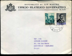 Cover To Marcinelle, Belgium - "Republlica Di San Marino - Ufficio Filatelico Governativo" - Lettres & Documents