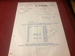 BRUYERES   Courrier PERRIN. Quincaillerie. Année 1940 - Bruyeres