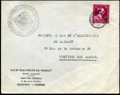 Cover Naar Montigny-sur-Sambre - "Gaz Et électricité Du Hainaut, Direction Générale, Montigny-sur-Sambre" - 1936-1957 Open Collar