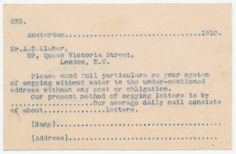 Briefkaart G. 82 I Particulier Bedrukt Amsterdam 1910 - Postal Stationery
