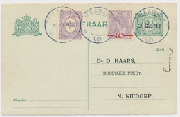 Briefkaart G. 96 B I Particulier Bedrukt Zwaag - N. Niedorp 1921 - Postwaardestukken