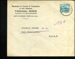 Cover Naar Gent - "Manufacture De Courroies De Transmissions Et Cuirs Industriels Fernand Maes, Gent" - Covers & Documents