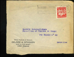 Coverfront Naar Bruxelles - "Métaux Perforés Et Découpés Delrée & Ophoven, Liège" - 1948 Exportación