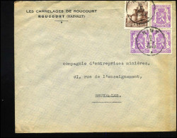 Cover Naar Bruxelles - "Les Carrelages De Roucourt" - 1935-1949 Small Seal Of The State