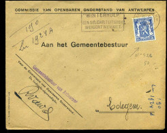 Cover Naar Edegem - "Commissie Van Openbaren Onderstand Van Antwerpen" - 1935-1949 Petit Sceau De L'Etat
