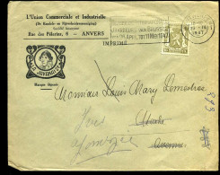 Cover Naar Avennes - 'L'Union Com. Et Industrielle, Anvers"  -- La Javanais -- Terug Aan Afzender/Retour .. - 1935-1949 Small Seal Of The State