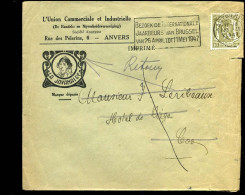 Cover Naar Liège - 'L'Union Com. Et Industrielle, Anvers"  -- La Javanais -- Terug Aan Afzender/Retour .. - 1935-1949 Petit Sceau De L'Etat