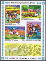 Guinea C103a Sheet, MNH. Michel Bl.28. African Legends,1968.Horse,Buffalo - Guinea (1958-...)