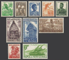 Papua New Guinea 122-131, MNH. Kangaroo, Bird, Headdress, Canoe, Houses, 1952. - Guinée (1958-...)