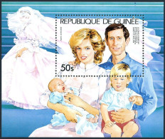 Guinea 938 Sheet, MNH. Prince Charles, Diana, Princes Henry And William, 1985. - República De Guinea (1958-...)
