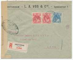 Em. Bontkraag Aangetekend Amsterdam -Frankrijk 1918 - Unclassified