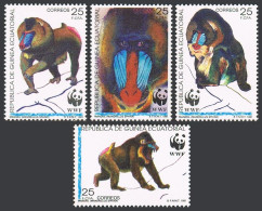 Equatorial Guinea 159-162, Hinged. Michel 1731-1734. WWF-1991. Madrillus Sphinx. - República De Guinea (1958-...)