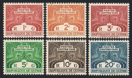 Guinea J42-J47,hinged.Michel P7-P12. Postage Due Stamps 1960.Ornament. - Guinée (1958-...)