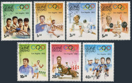 Guinea Bissau 489-495,CTO.Mi 690-696. Olympics Los Angeles-1984.Swimming,Fencing - Guinée (1958-...)