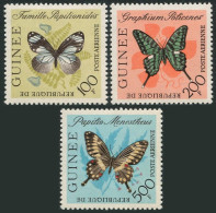 Guinea C47-C49,MNH.Michel 197-199. Butterflies.Air Post 1963. - República De Guinea (1958-...)
