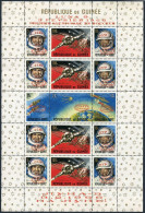 Guinea 388-393a Var,hinged.Mi Bl.15. Russian Achievements In Space.Luna 9,1966. - Guinée (1958-...)
