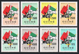 Port Guinea RA29-RA36 Bl/4,MNH. Mi Zw 39/48. Postal Tax Stamps 1968.Hands-Sword. - Guinea (1958-...)