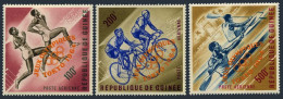 Guinea C58-C60 Orange,MNH. Olympics Tokyo-1964.Running,Bicycling,Skulls. - Guinee (1958-...)