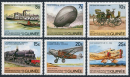 Guinea 883-888,889,MNH.Mi 981-986,Bl.89. Transportation 1984. Steamer, Zeppelin, - República De Guinea (1958-...)